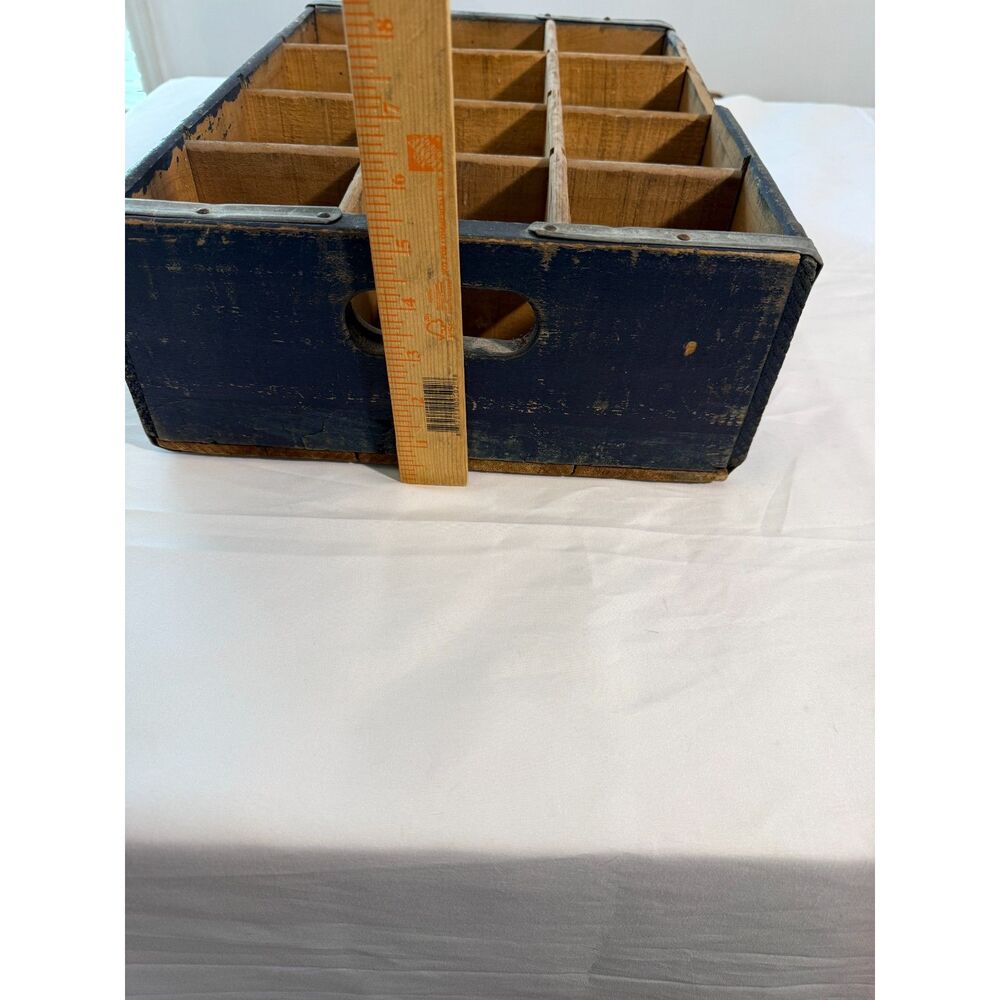 Vintage A-Treat Beverages Wooden Soda Crate 12 Bottle Carrier Advertising Box - Picture 7 of 7
